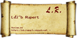 Löb Rupert névjegykártya